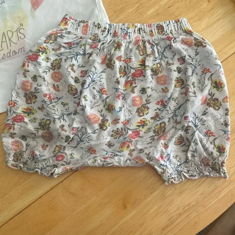 Saks fifth Baby Girl's 2-Piece Peace Sign T-Shirt & Floral Harem Pants Set